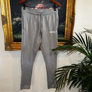 Gymshark Gray Tie Waist Slim Tapered Leg Men’s Activewear Pants with Pockets S